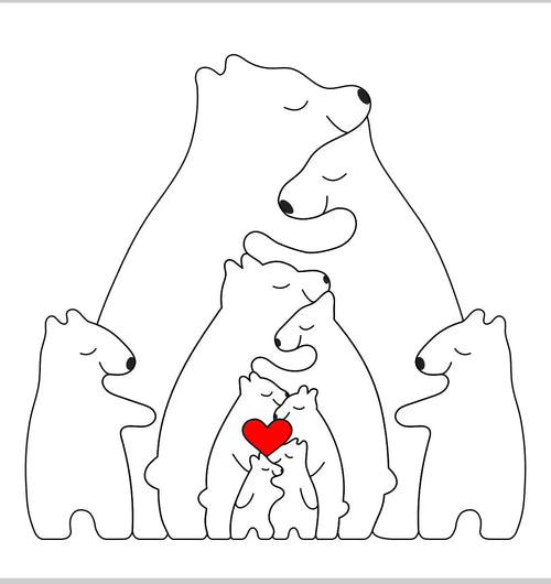 Bear Family Wooden